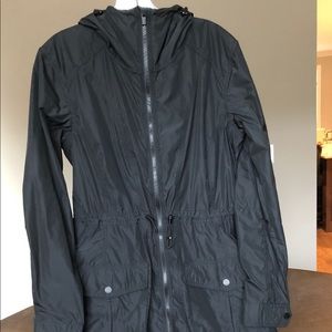 Athleta Long Rain Jacket Black Small